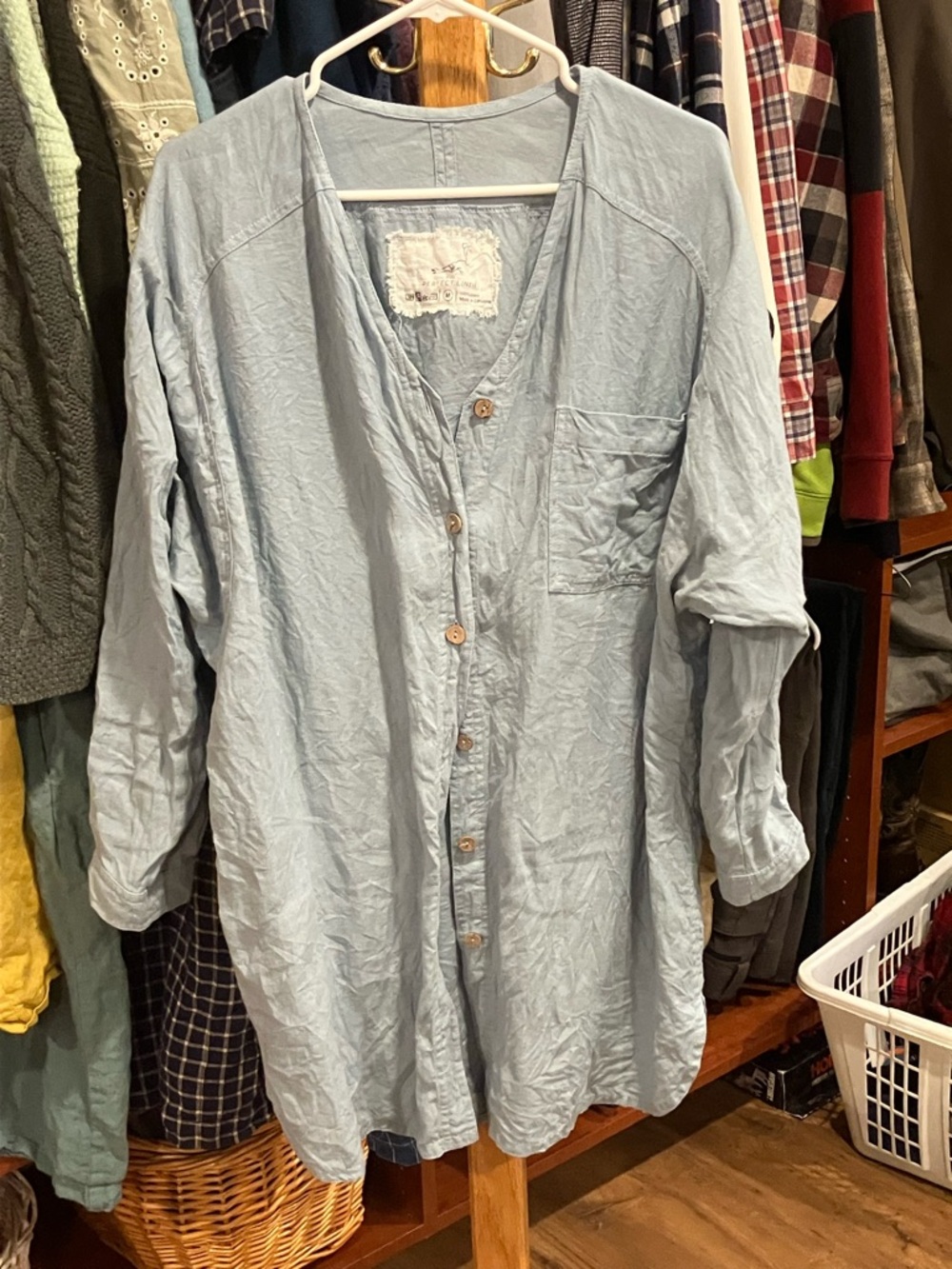 notPERFECTLINEN Light Blue Button-Down Linen Shirt